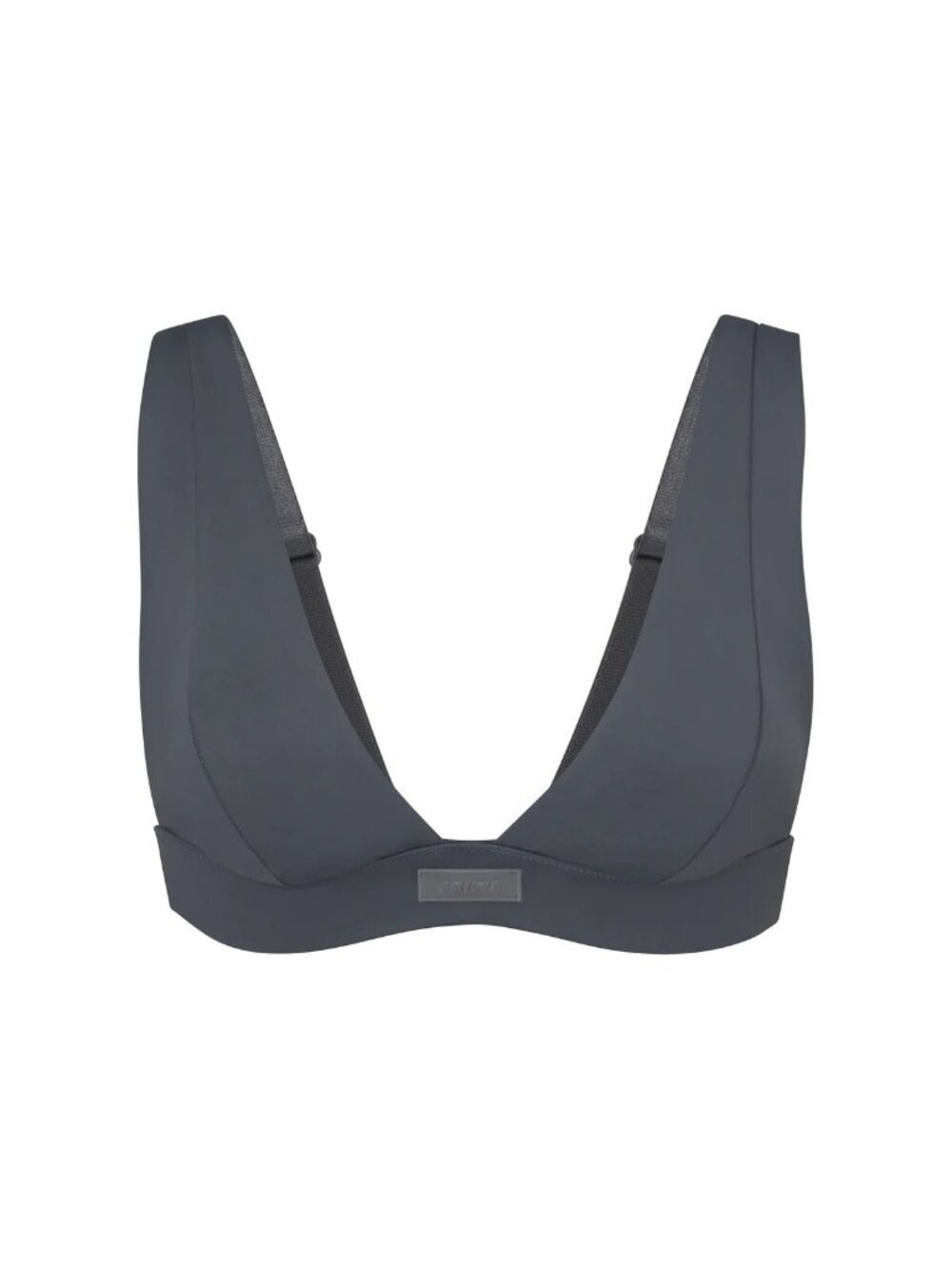 NWT Skims Swim Plunge Gunmetal Pullover Logo Detail Bikini Top 2X